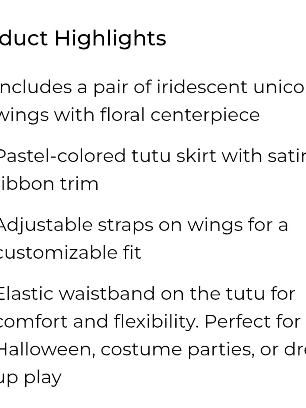 Unbranded Girls Blue & Pink Unicorn Wing Tutu Costume Set